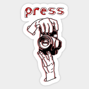 photographer reporter paparazzi photojournalist lensman shutterbug media press Sticker